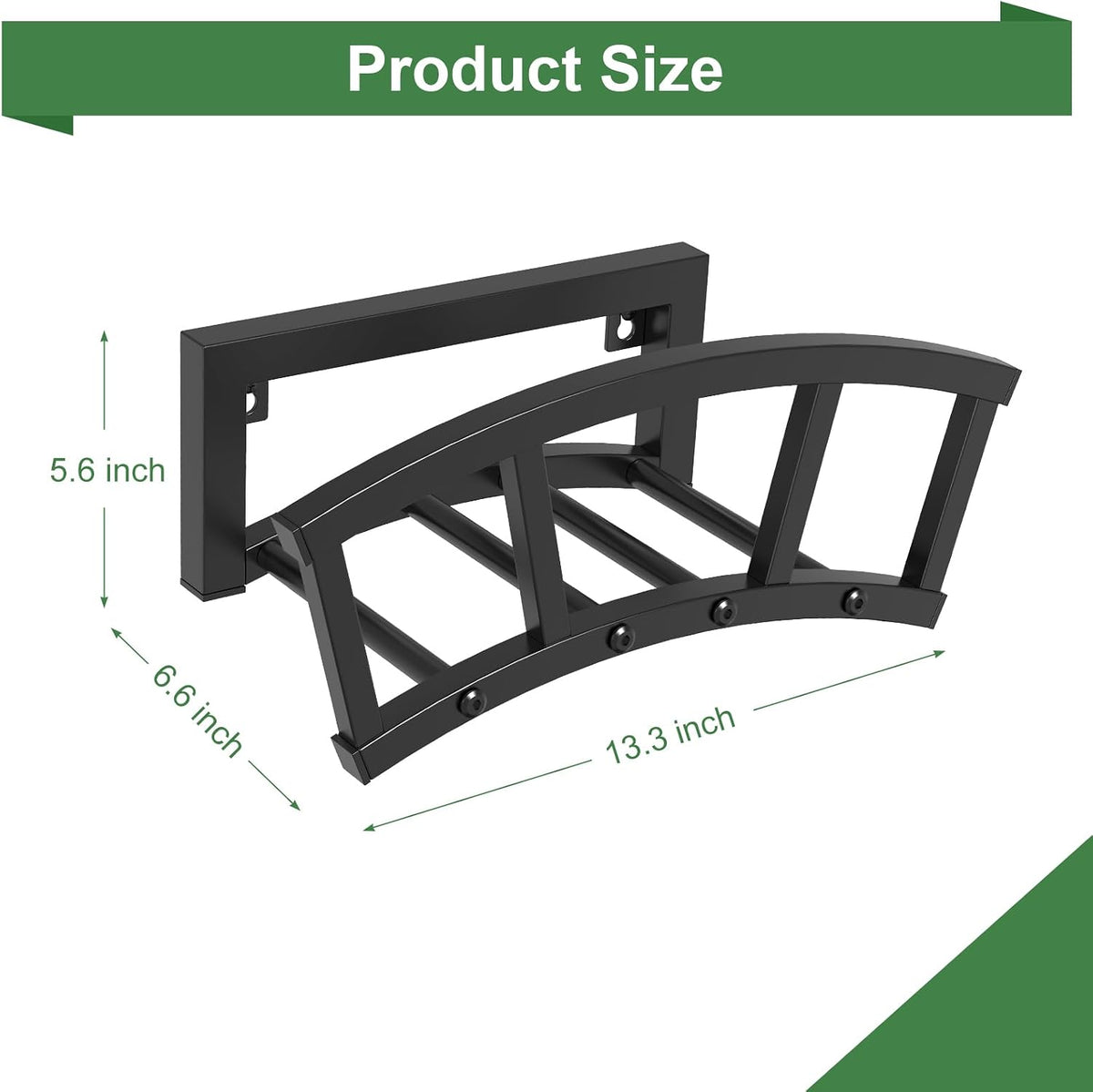 OLV Garden Hose Holder Wall Mounted, Outdoor Heavy Duty Metal Water Hose Holder Hanger Holds 125-ft Water Pipe, Sturdy