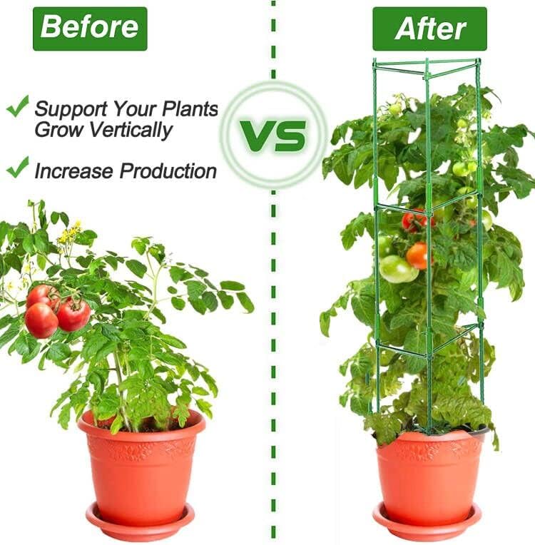 63Inch Tomato Cage for Garden, 4Pack Plant Support Garden Stakes | Adjustable Tall Tomato Cages, Tomato Trellis for
