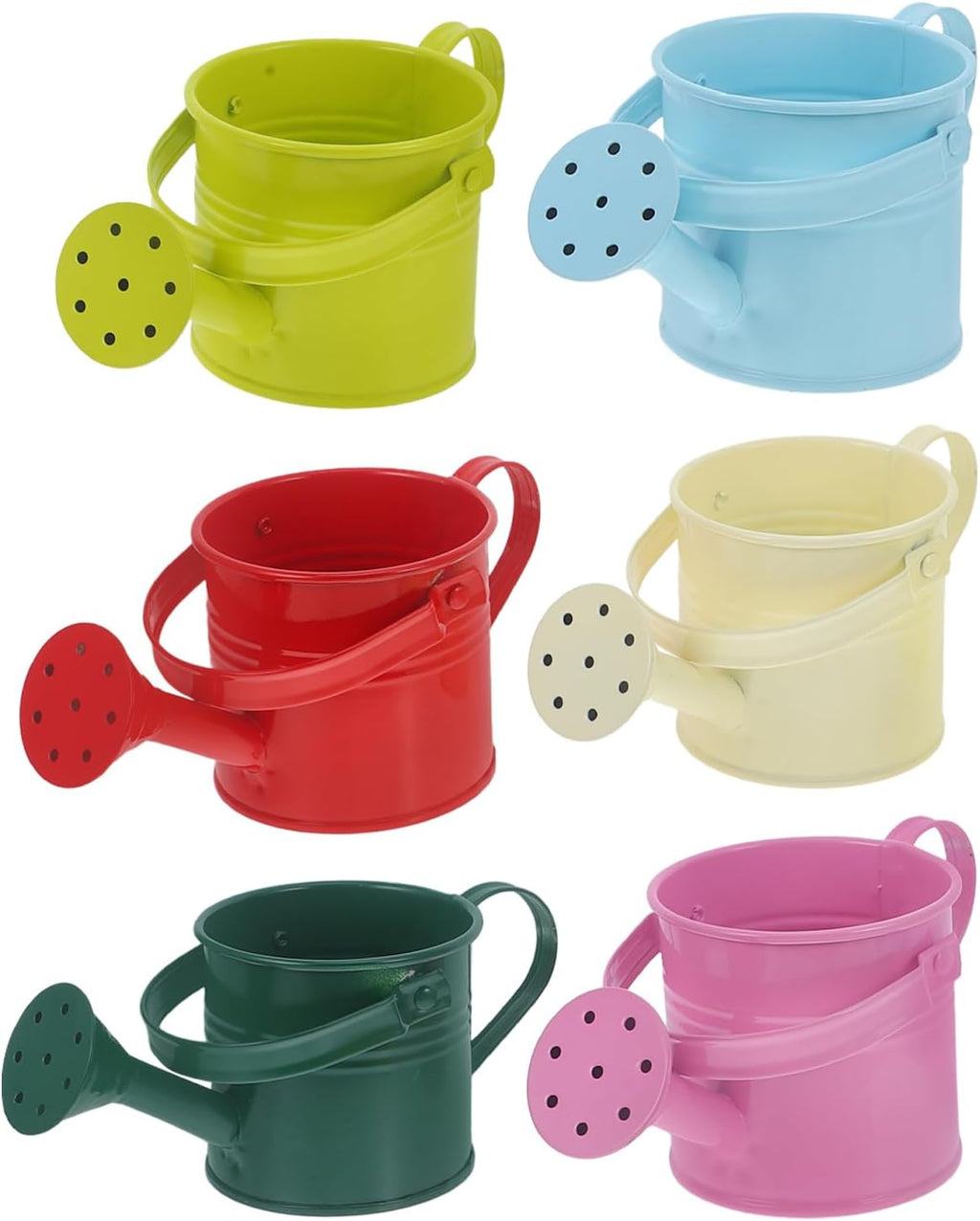 Yardwe 6-Pack Small Watering Cans for Indoor Plants Lightweight Mini Iron Watering Cans with Long Spout for Succulent