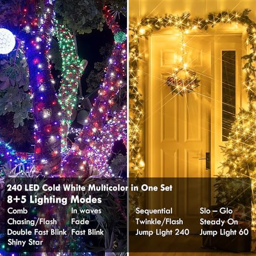 Connectable String Lights Indoor Outdoor Clear Wire | Warm White Christmas Lights | Twinkle Fairy Light Plug in with Timer for Bedroom Classroom Wedding Tree Patio Decor