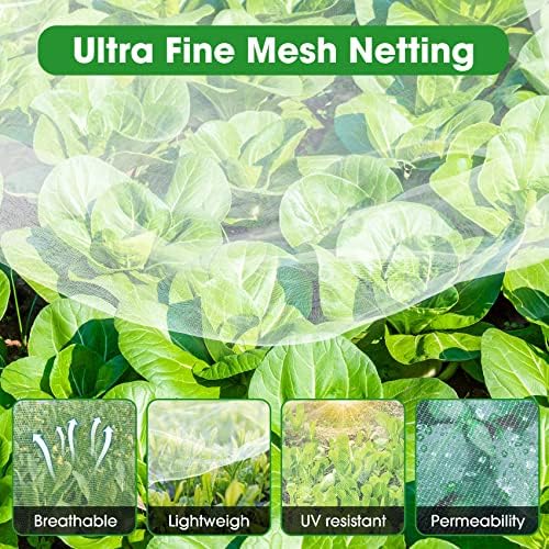 2 Pcs Mosquito Netting, 6.5'x10' Insect Garden Bird Netting Pest Barrier