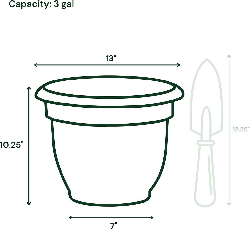Bloem Ariana 12" Plastic Self-Watering Planter, Terra Cotta, 2-Pack | Self-watering disk at the bottom of each pot that