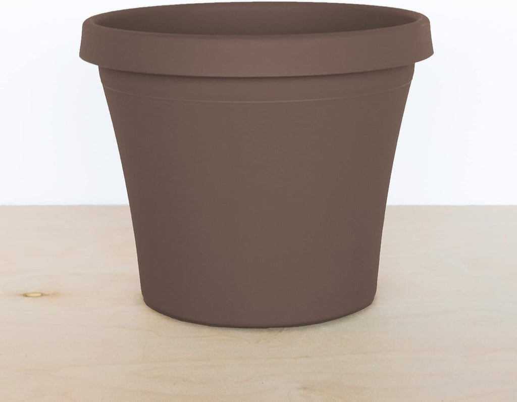 Bloem Terra Pot Round Planter: 14" - Chocolate - Matte Finish, Durable Resin, Traditional Style Pot, for Indoor and