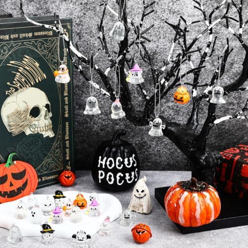 36Pcs Glowing in Dark Halloween Resin Ornaments for Small Tree