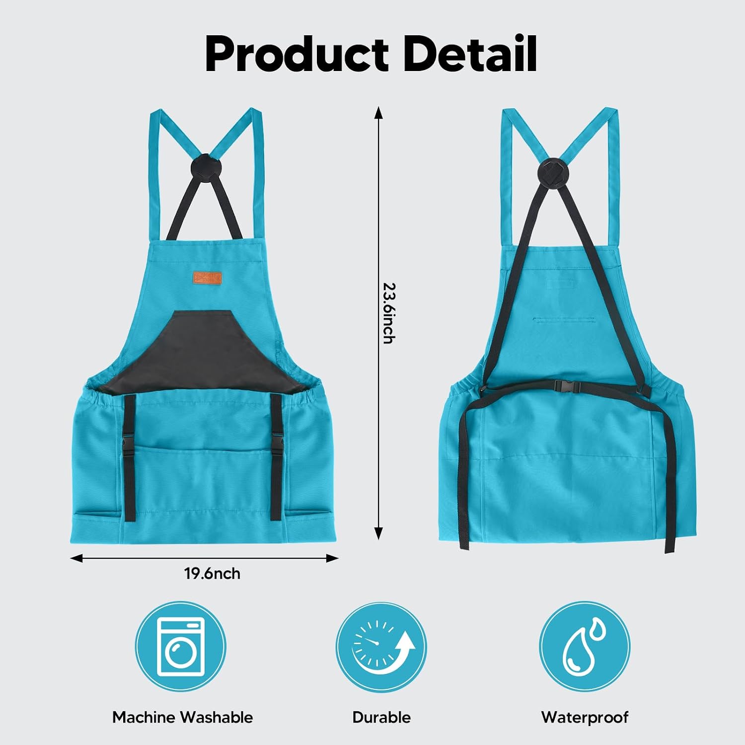 Gardening Apron with Bottom Quick Release Kangaroo Pocket for Women, Men | Heavy Duty Garden Harvest Apron with