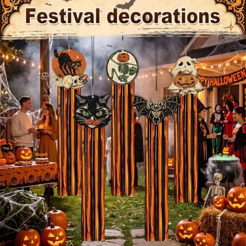 10 Pcs Halloween Outdoor Decoration Ghost Hanging Decor 4.4ft