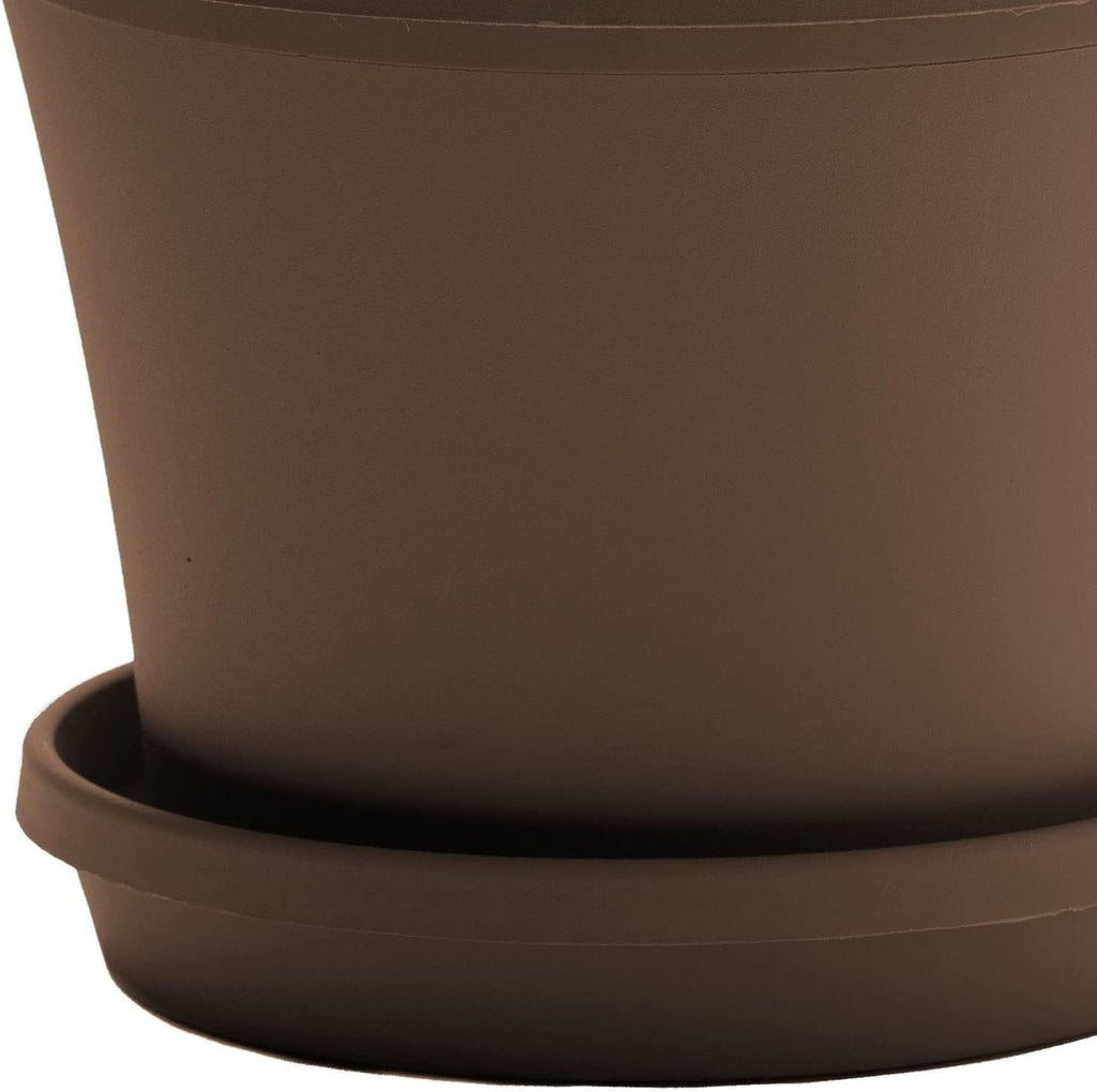 Bloem Terra Pot Round Planter: 14" - Chocolate - Matte Finish, Durable Resin, Traditional Style Pot, for Indoor and