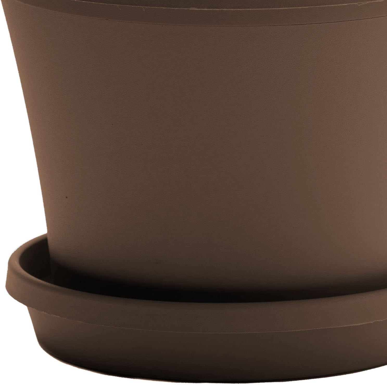 Bloem Terra Pot Round Planter: 14" - Chocolate - Matte Finish, Durable Resin, Traditional Style Pot, for Indoor and