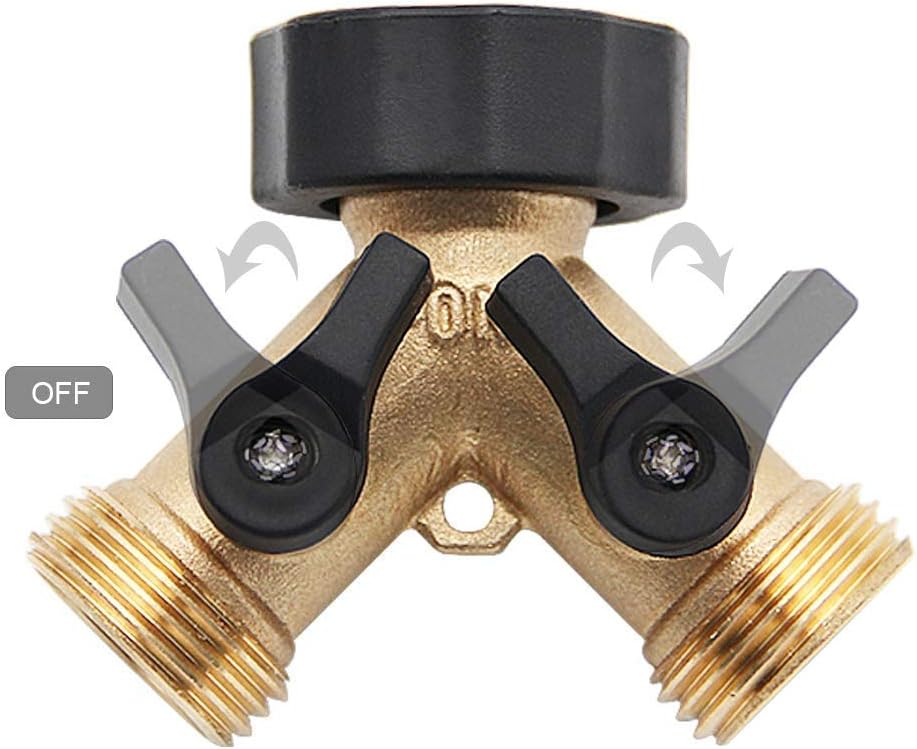 Twinkle Star 3/4 Inch Garden Hose Fitting Quick Connector Set, 4 Set | Garden Hose Splitter 2 Way, Y Connector Brass