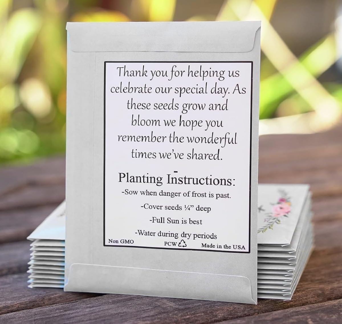25 Wildflower Seed Packets - Wedding Favors for Guest - Wedding Decorations for Reception - Wild Flower Seeds Throw and