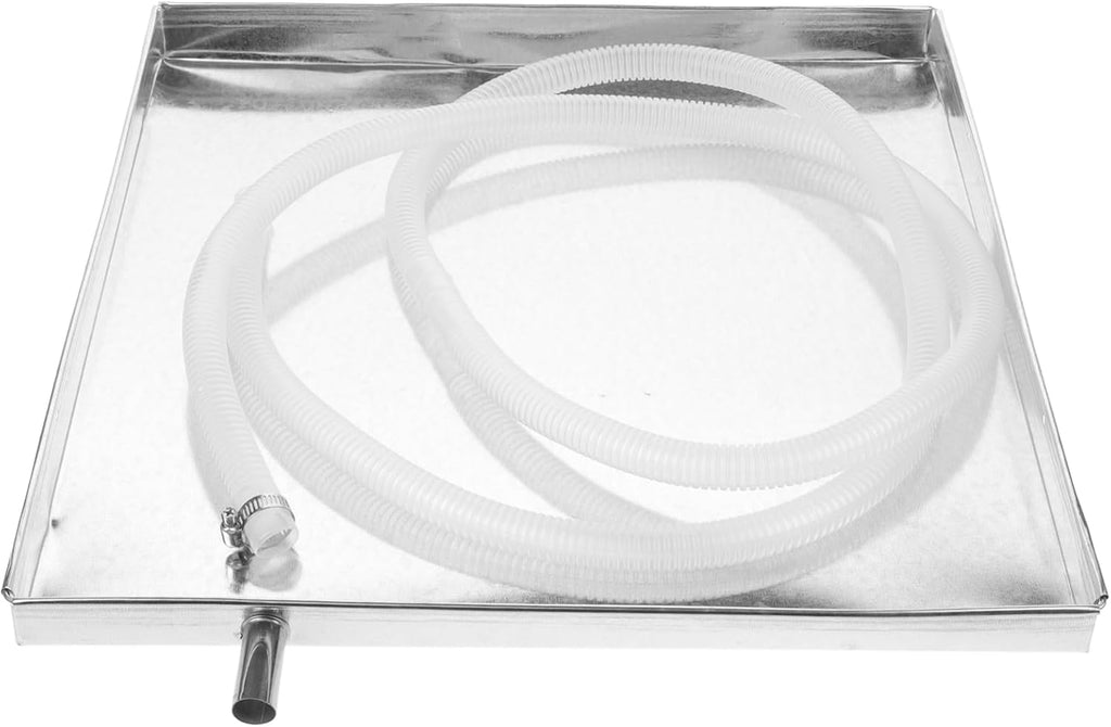 SEWACC Air Conditioner Drip Pan with Water Hose, Unit Drip Tray, Stainless Steel Water Catcher Drain Tray, 15.74 x