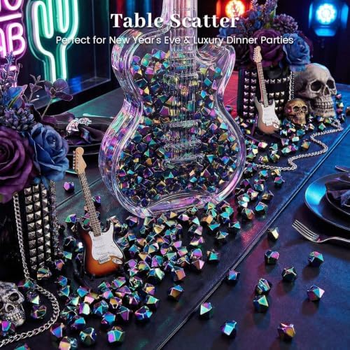DomeStar Iridecent Black Fake Ice Rocks, 150PCS Acrylic Crystal Vase Filler