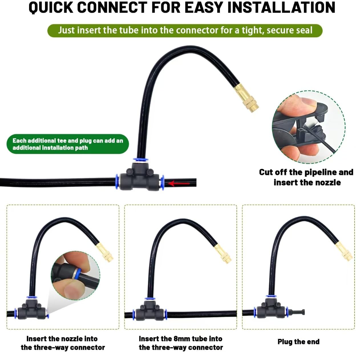 Thiswing 360° Adjustable Drip Irrigation System with 16 Nozzles | 50 FT Automatic Watering System Kit, Raised Bed