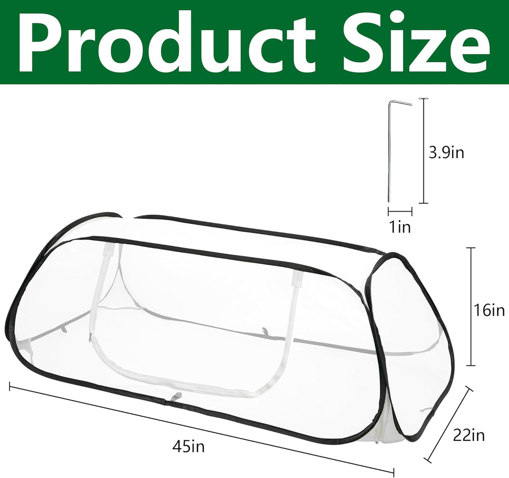 2 Pcs Pop Up Garden Rows Plant Cover,Raised Garden Beds Plants Protector | 46" x 22" x 16" Insect Bird Barrier Plant
