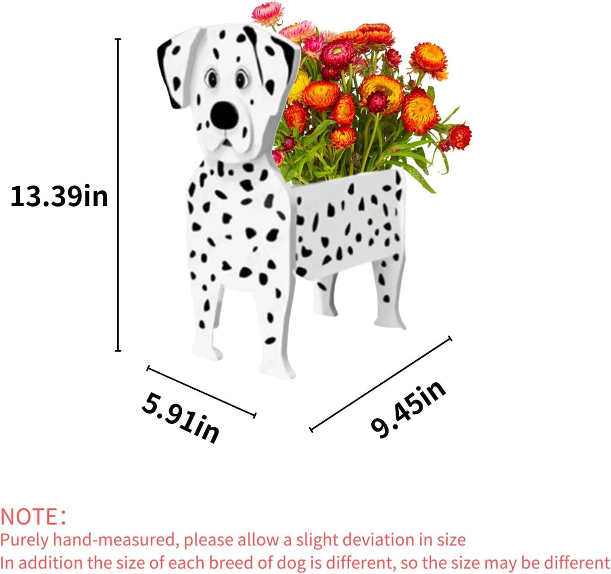 Dalmatian Dog Planter Pots, Animal Shaped Flower Pot | Cute Plant Gift for Women and Pet Lovers, Indoor Outdoor Garden