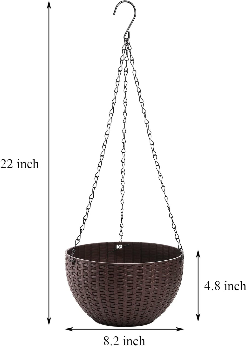 Foraineam 4 Pack 8.2 inch Self-Watering Hanging Planters, Garden Flower Plant Pot Container, Hanging Basket Planter