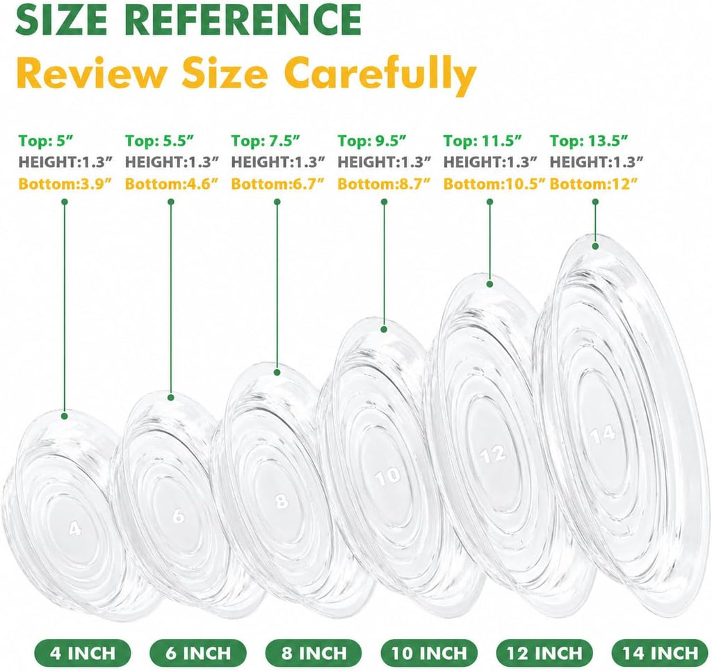 30 Pack 14 Inch Plant Saucer Clear Plant Saucers for Outdoors Plant Drip Trays Extra Large Plant Saucer Dish Plant Pot