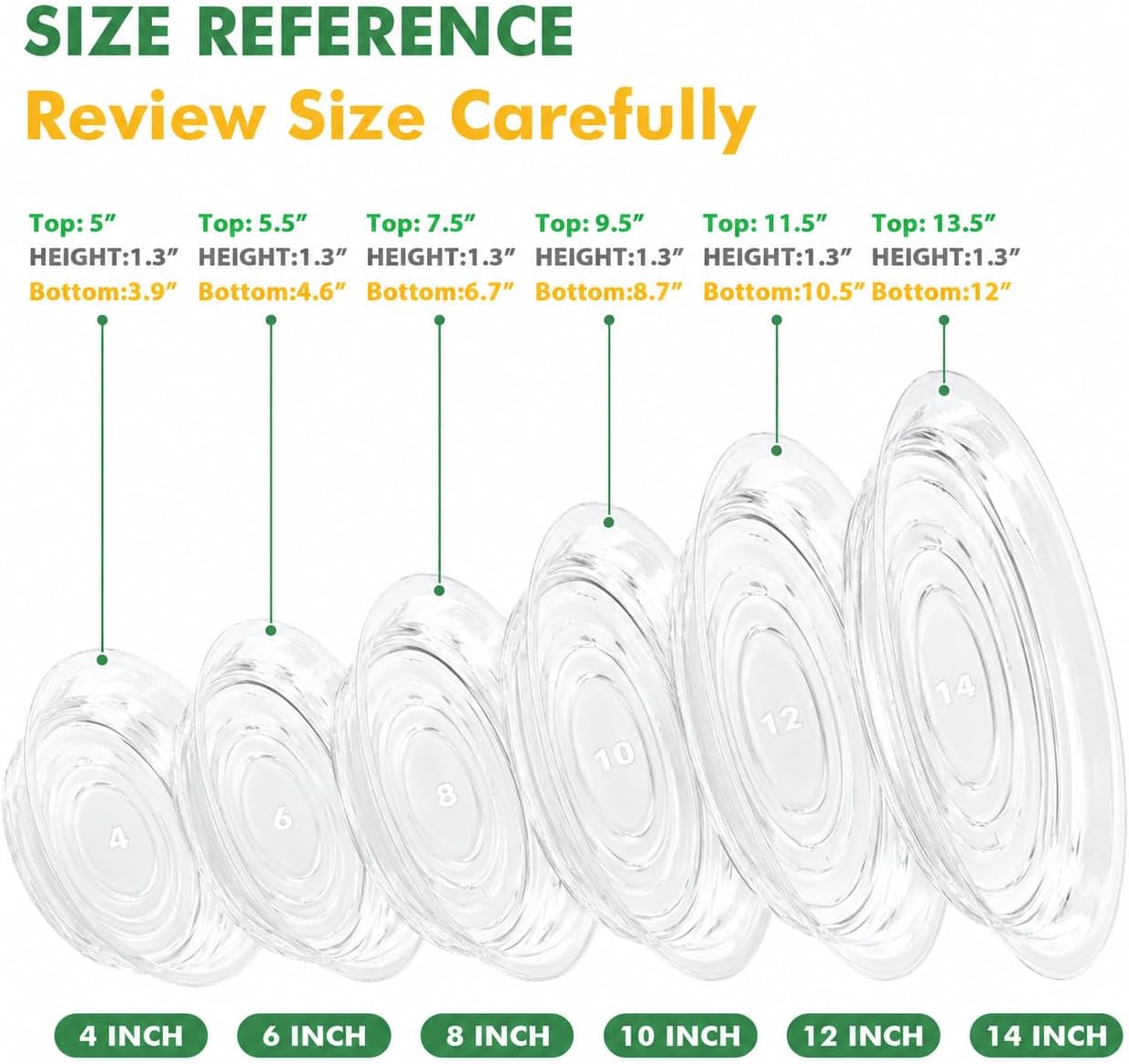 30 Pack 14 Inch Plant Saucer Clear Plant Saucers for Outdoors Plant Drip Trays Extra Large Plant Saucer Dish Plant Pot