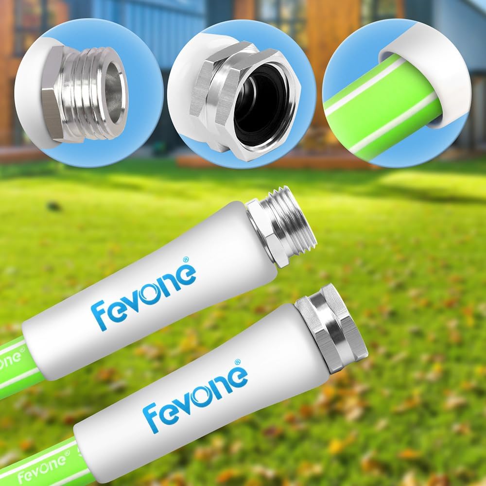 50 ft Hybrid Polymer Garden Hose, Heavy Duty Water Hose | Flexible Kink Free, Lightweight, 5/8 ID, 600 PSI, Leak-Proof
