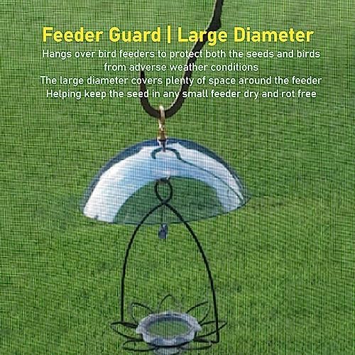 Large Diameter Bird Feeder Squirrel Guard, Easy Installation Clear Acrylic Bird Feeder Cover Protective Dome for Feeders