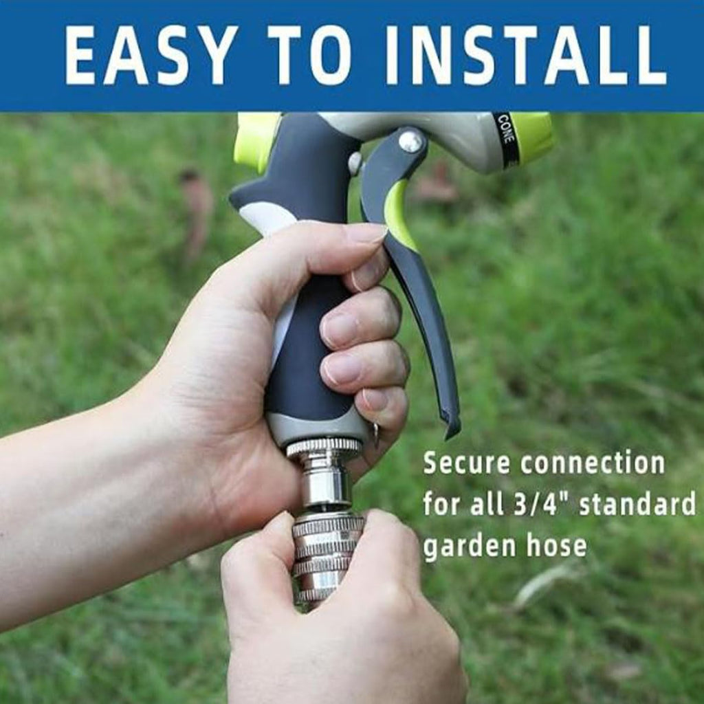 Stainless Steel Garden Hose Quick Connect Fittings Set, 3/4" GHT Garden Hose Quick Connect Kit, Heavy-Duty Stainless