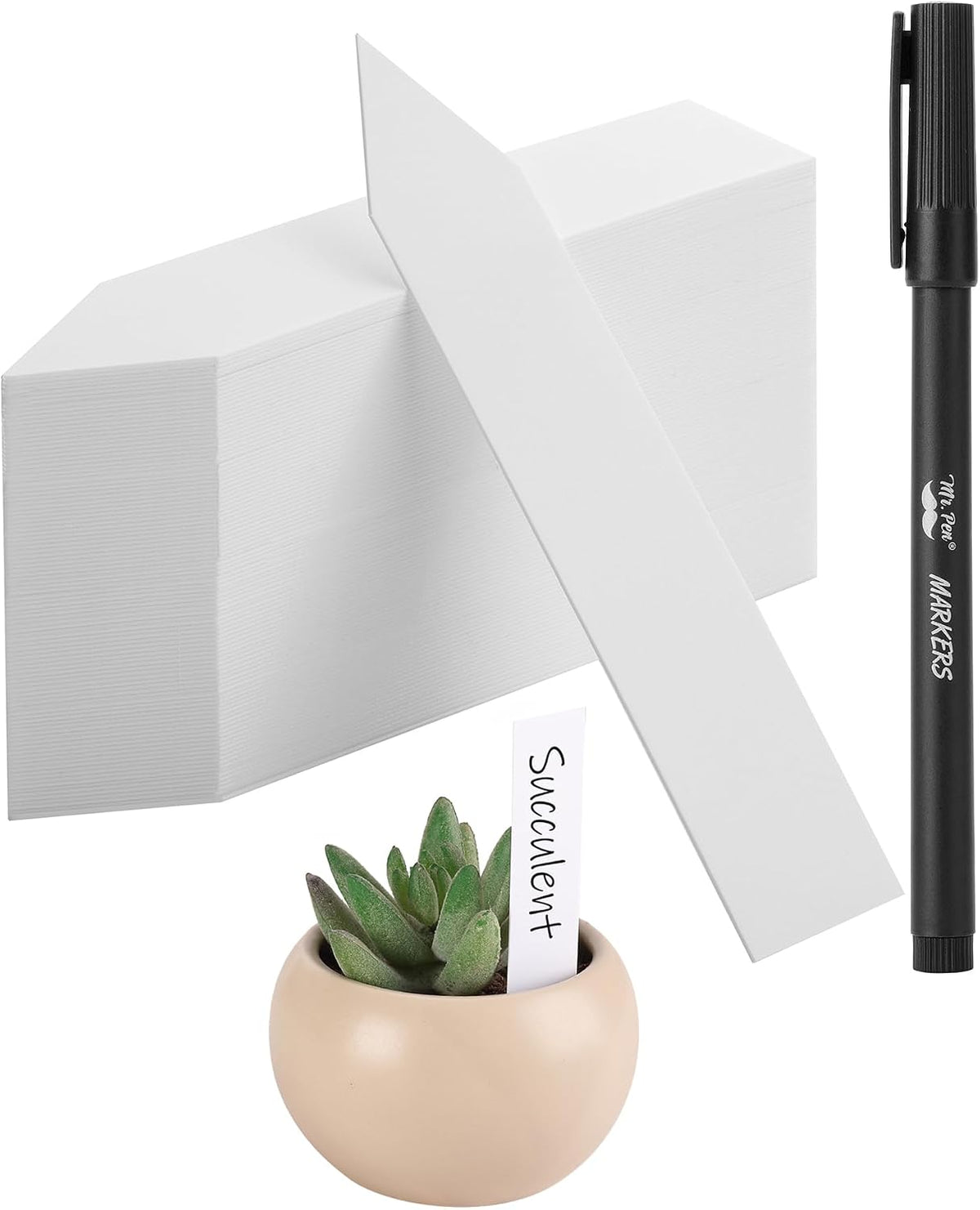 Mr. Pen- Plastic Plant Labels, 100 Pcs, 4“, White