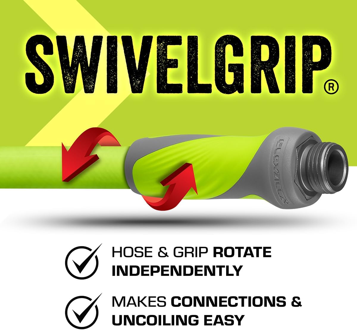 Flexzilla Garden Hose with SwivelGrip, 5/8 in. x 50 ft., Lightweight All-Weather Water Hose, Durable and Flexible