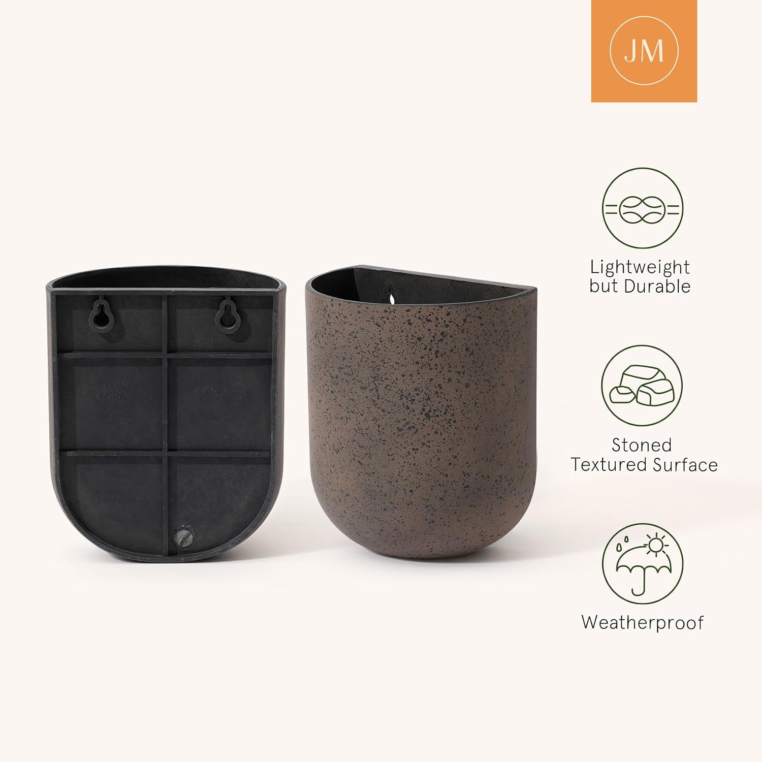 LA JOLIE MUSE Wall Planters for Indoor Plants, Hanging Flower Pots, 2 Pack | Wall Hanging Planters, Decorative Wall