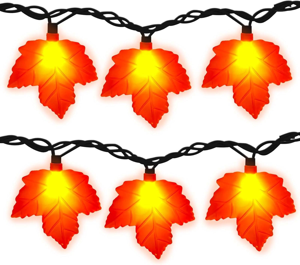 Fall Decor Maples Leaf String Lights, 8.5FT LED Maple Leaf Lights with 10 3D Maple Light, Plug in Fall Decorations for Indoor Outdoor Thanksgiving Christmas Halloween Harvest-Orange