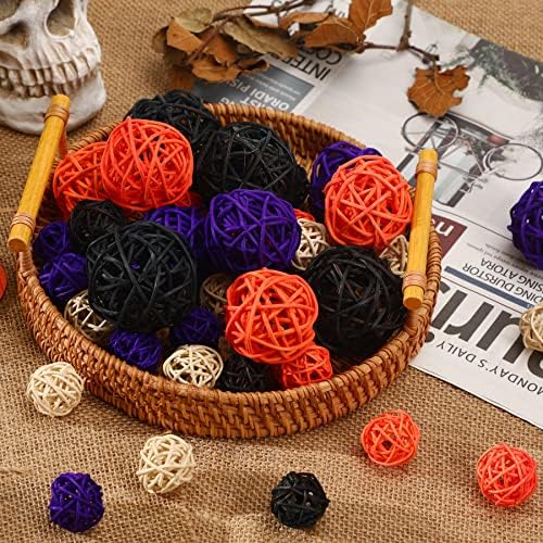 SANNIX 40 Pack Halloween Decorations Rattan Balls, Wicker Balls Home Decor
