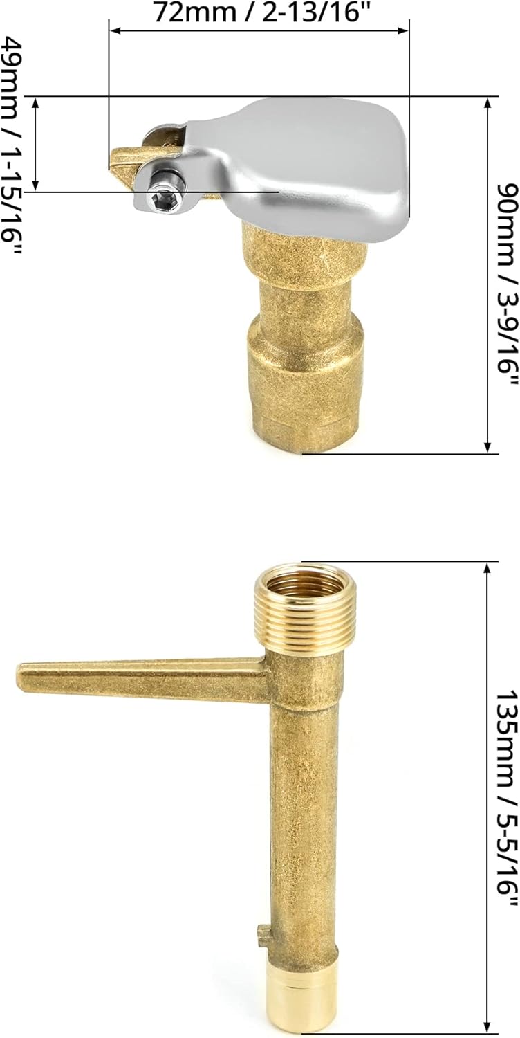 QWORK 2 Sets G3/4 BSP Brass Quick Coupler Valves – Compatible Keys for Lawn, Garden & Irrigation Systems