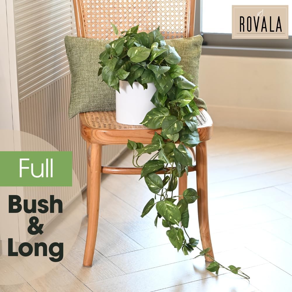 MY ROVALA Silk Plants for Home Decor Indoor in Pot Realistic Artificial Plants Hanging Faux Plants Indoor Fake Potted