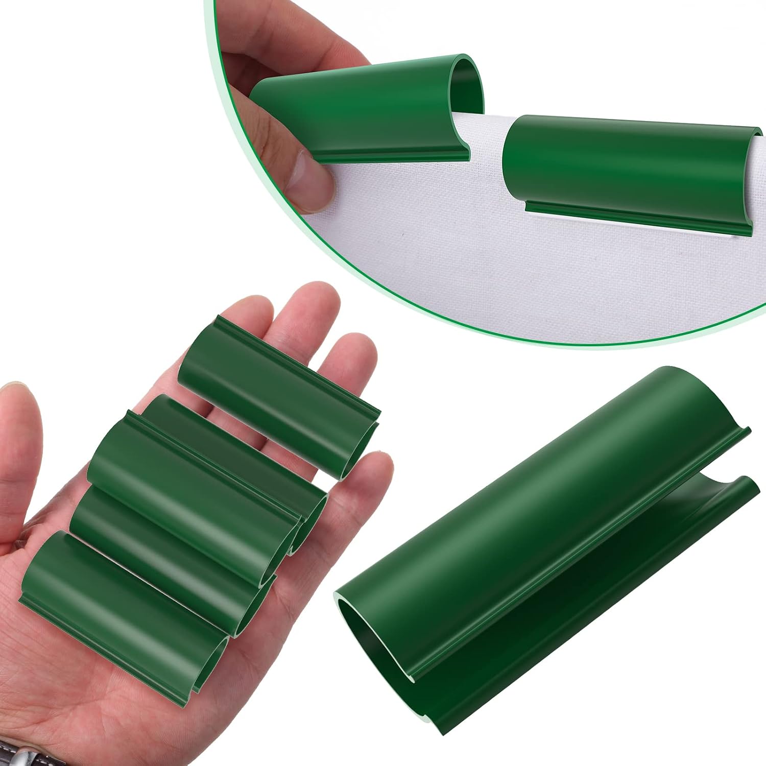 Jetec 128 Pieces PVC Pipe Clips Covers 2.4 Inches Long Greenhouse Clamps for Netting for Greenhouses Garden Shelters