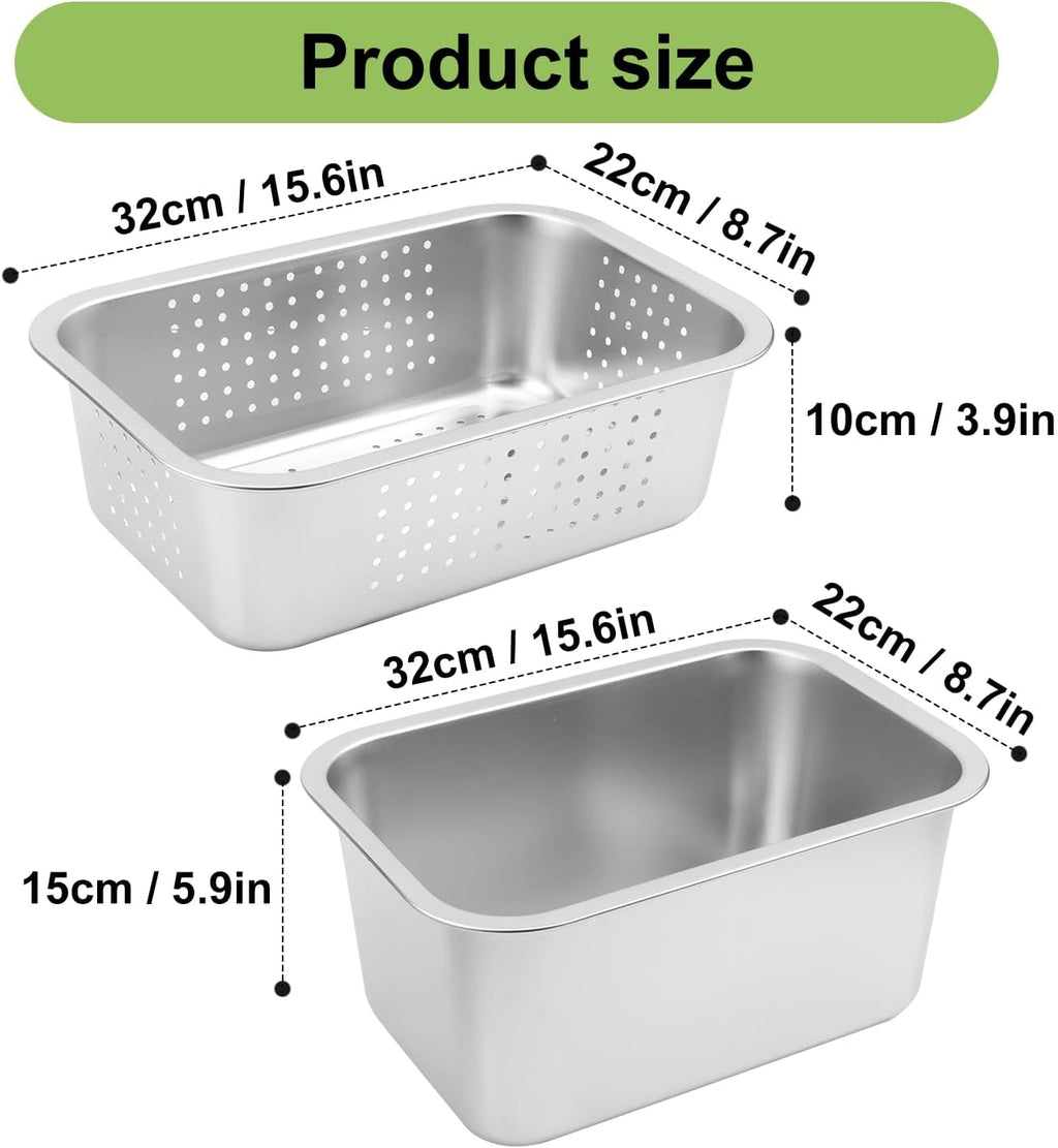2 Set (4 Pack) Stainless Steel Sprouting Tray, 13 x 9 inches Stainless Steel Germination Trays for Indoor Microgreens