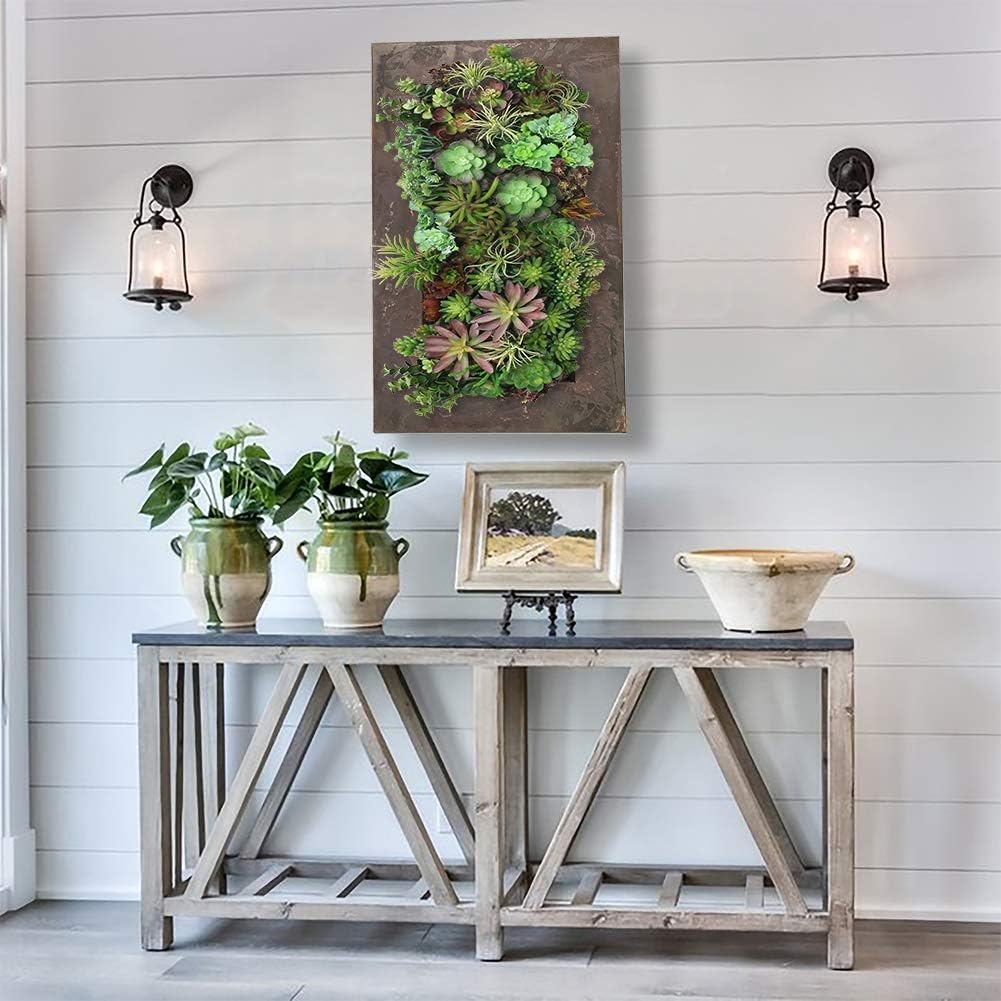 Modern Home Living Wall Galvanized Steel/Zinc Succulent Planter, Wall Mounted Garden Pocket Planter (18 Pocket, Rust