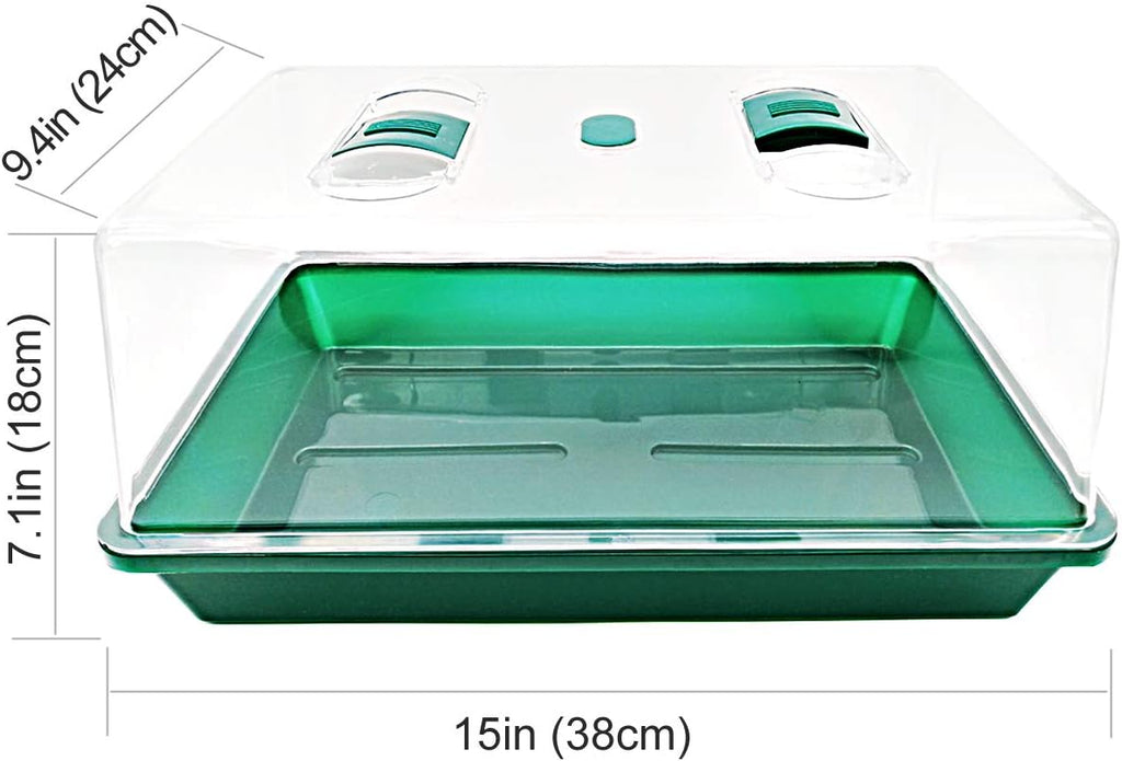 LeJoy Garden Reusable Propagator Tray Vented Dome for Seedlings & Clones | Thickened Clear Plastic, Large 15in×7.1in
