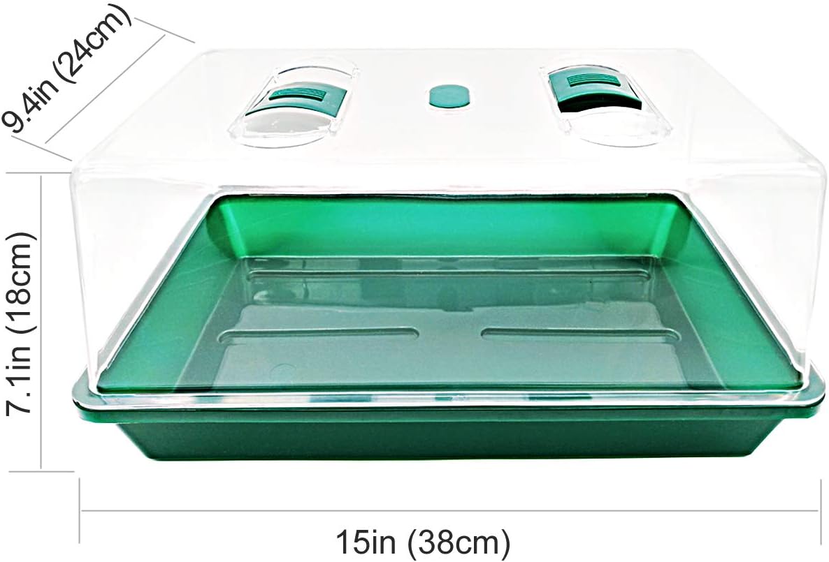 LeJoy Garden Reusable Propagator Tray Vented Dome for Seedlings & Clones | Thickened Clear Plastic, Large 15in×7.1in