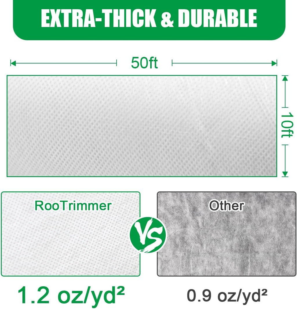 RooTrimmer Frost Covers Protection for Outdoor Plants 10Ft x 50Ft, Plant Blankets Freeze Cloths for Spring