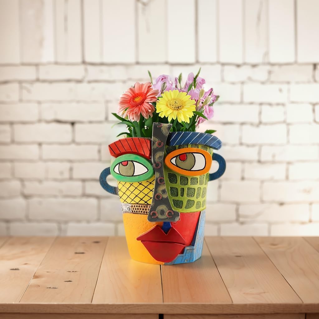 Picasso Brutalist Abstract Beauty Face Flower Pot, Head Planter for Indoor Plants, Funny Abstract Planters