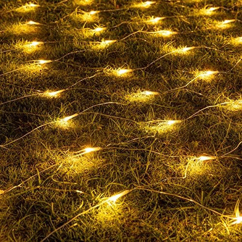 AWQ 200 LED 9.8ftx6.6ft String Lights Net Mesh Christmas Lights Warm White
