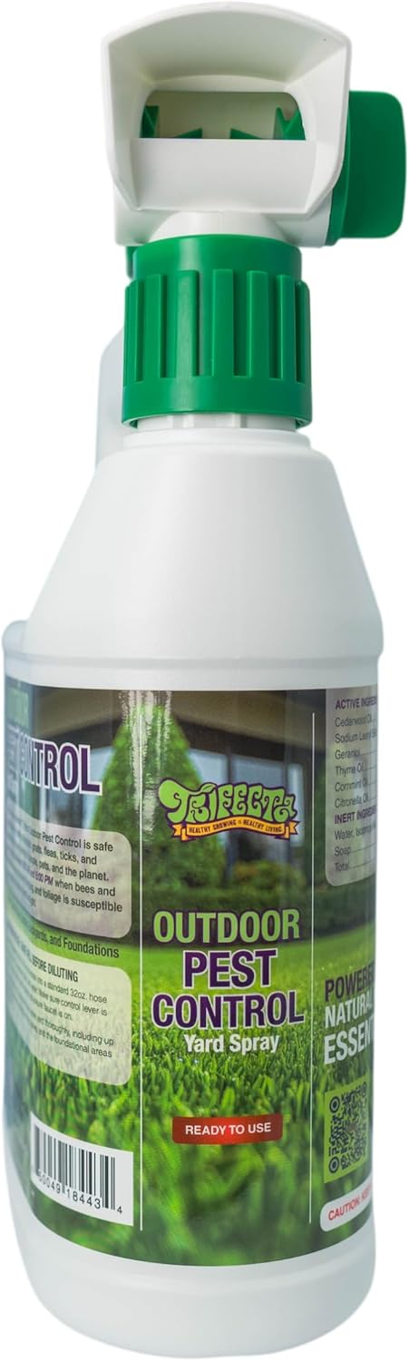Trifecta Ready-to-Use Outdoor Pest Control Spray | 32 oz | Essential-Oil Yard Spray For Mosquitoes, Ants, Fleas, Ticks