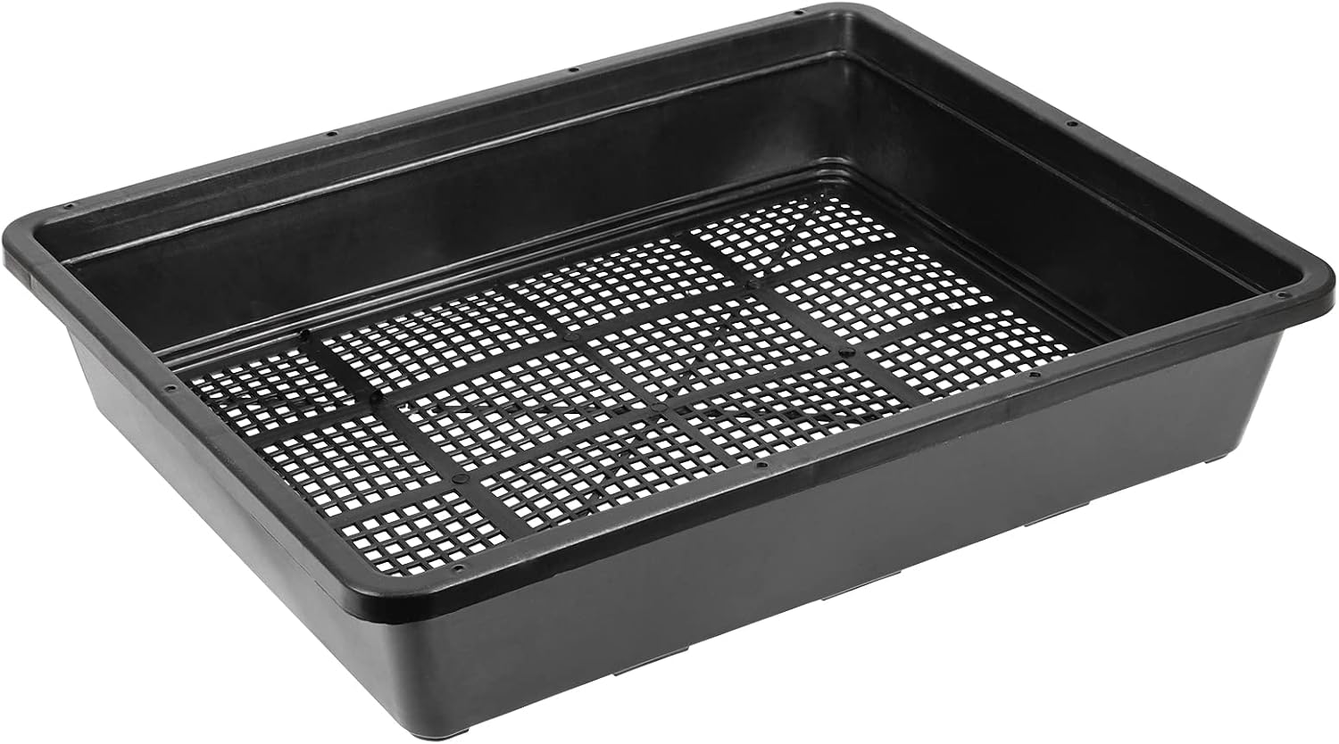 SINJEUN 15 Pack Mesh Bottom Seed Starter Trays, 15 x12 Inch Plastic Plant Tray Mesh Plant Germination Trays for
