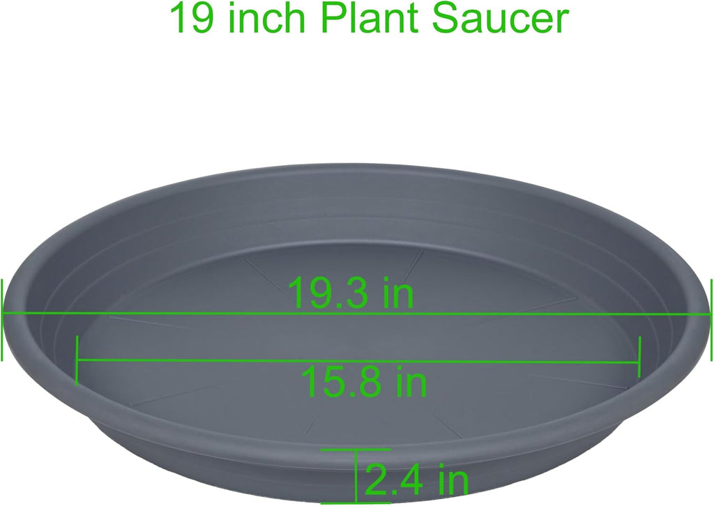 2 Pack of 19 inch Plant Saucer, Large Plant Tray, Heavy Sturdy Plant Drainage Tray for Indoors, Bird Bath Bowls, Sturdy
