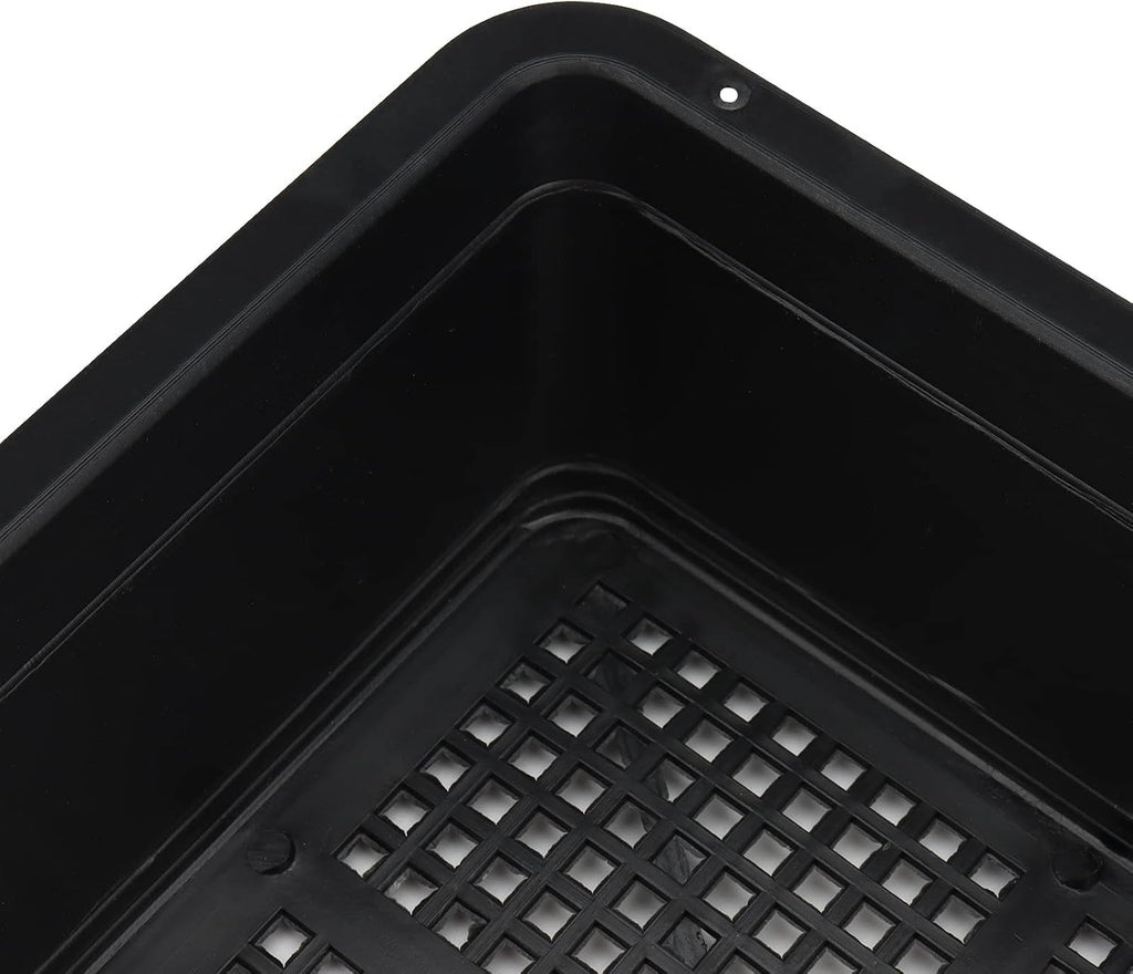 14 Pack 15 x 12 Inch Seed Starter Trays, Plastic Garden Mesh Bottom Plant Germination Trays, Black Growing Tray for