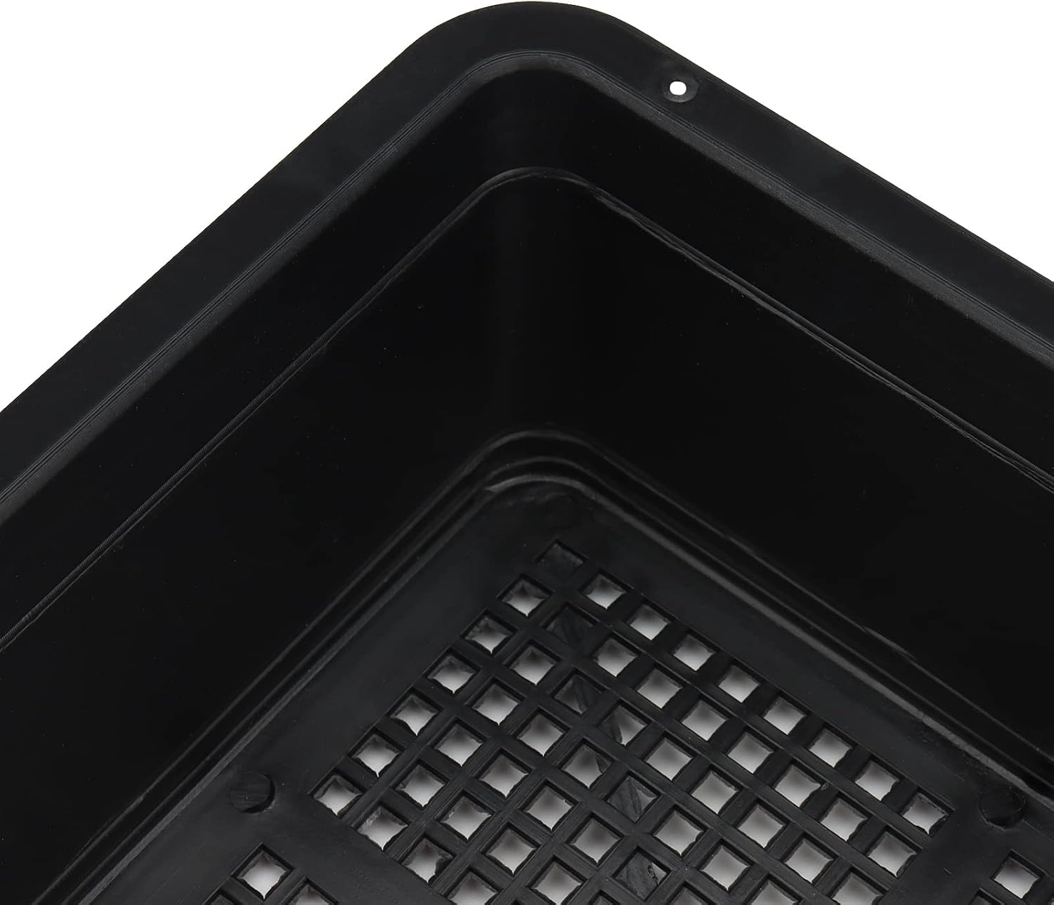 14 Pack 15 x 12 Inch Seed Starter Trays, Plastic Garden Mesh Bottom Plant Germination Trays, Black Growing Tray for