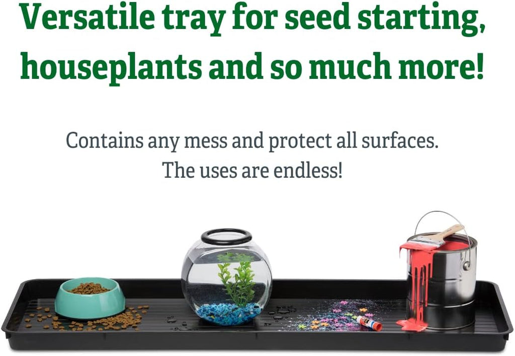 Gardeners Supply Company Large Plant Tray | 46-1/2"L x 15-1/2"W x 2"D | Multi-use Durable Plastic Tray for Indoor &