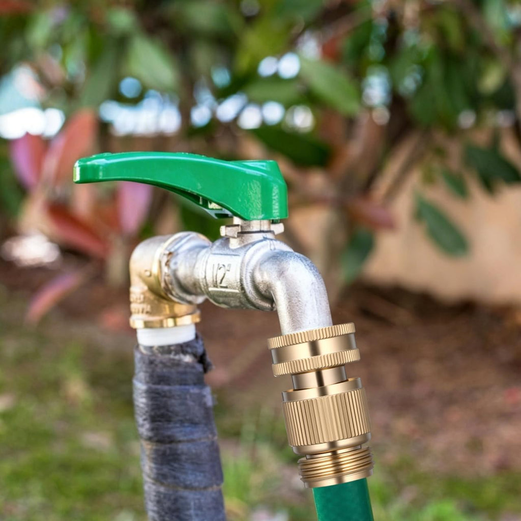 Baluue 6 Sets Garden Hose Quick Connect Fittings Brass Quick Connector Kit Male and Female Hose Adapters with Seal