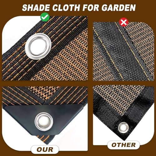 Shade Cloth,80% Sunblock Net with Metal Grommets and Reinforced Edges,Garden Sun Shade Netting,Used in Courtyards,Balconies,Carports,Greenhouse, Plants Growing,Chicken Coop Patios etc.14x20FT