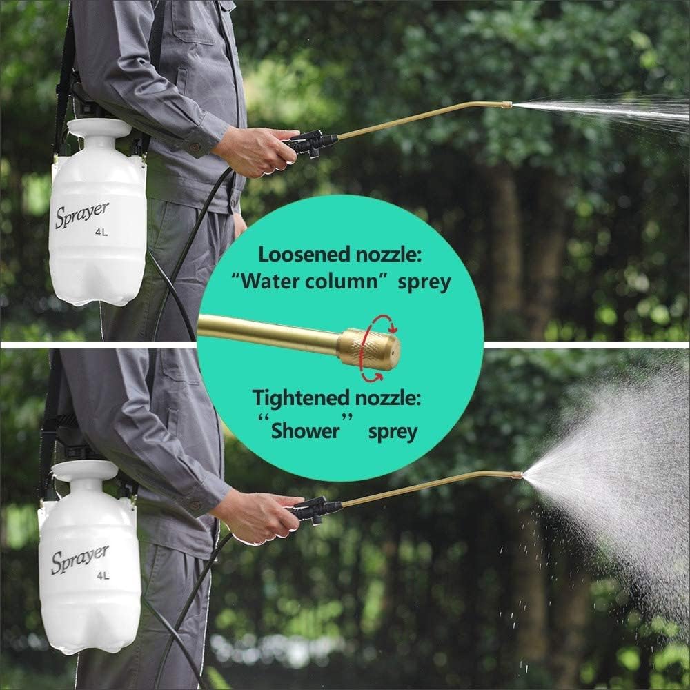 Itisll Portable Garden Pump Sprayer Brass Wand Shoulder Strap for Yard Lawn Weeds Plants 1Gal | Portable design