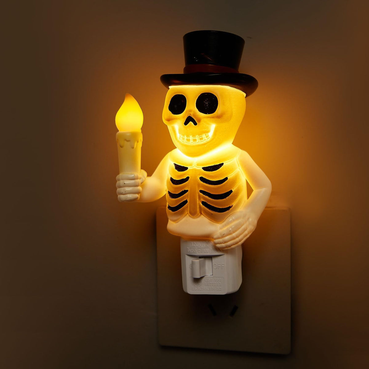 Skull Night Light, 2026 New Skeleton Night Light, Halloween Horrible Light Decoration for Halloween Party and Home Decor (White)